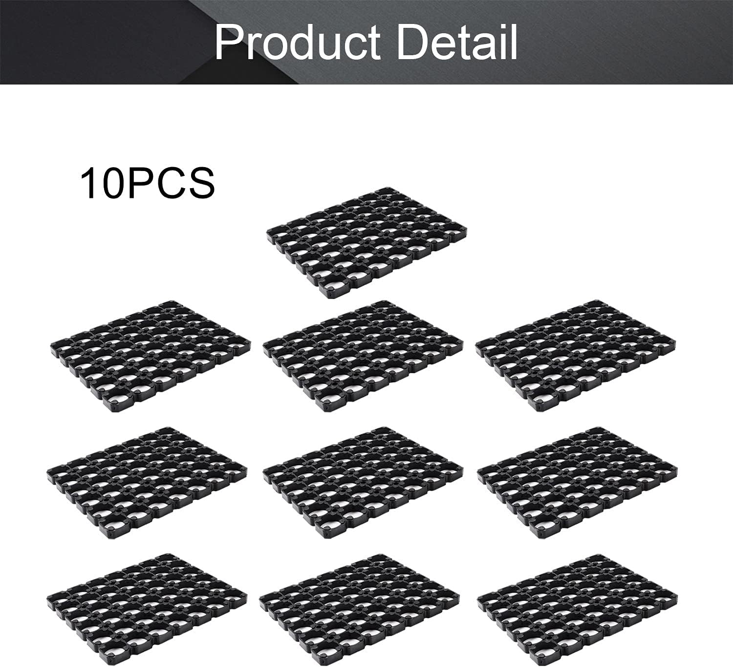 Fielect 10Pcs 6x7 Cell Spacer 21700 Lithium Battery Holder Bracket for DIY Battery Pack 21.3mm Hole Dia
