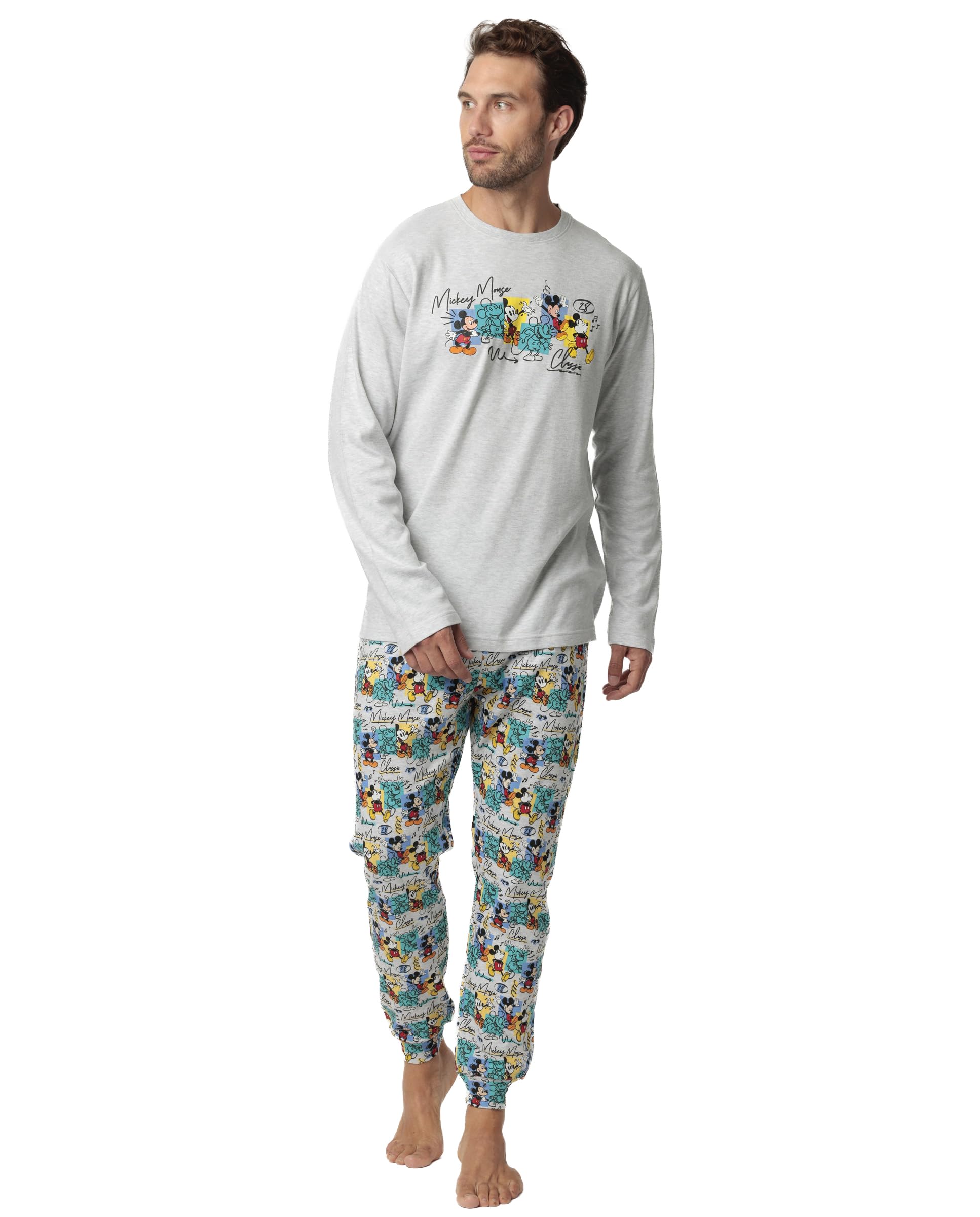 Disney Pijama Manga Larga Original Mickey para Hombre