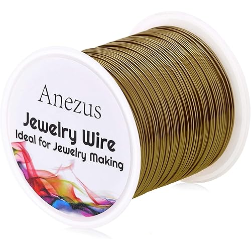 22 Gauge Jewelry Wire, Anezus Craft Wire Tarnish Resistant Copper Beading Wire for Jewelry Making Supplies and Crafting (Antique Bronze, 49 Yards/45 Meters)