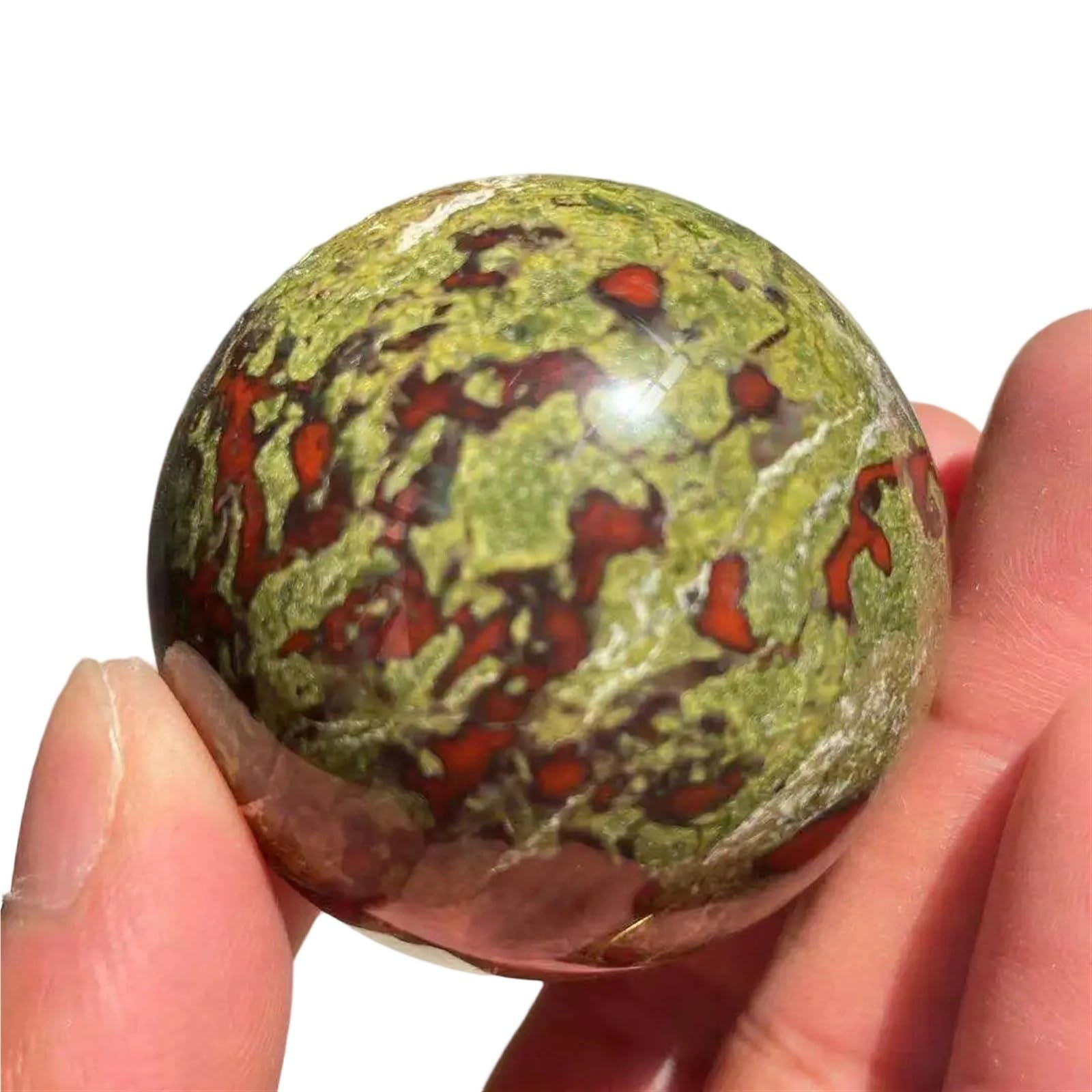 XZCASD Beautiful Natural Dragon Blood Stone Crystal Ball for Meditation and Home Decoration Chakra Reiki Gemstone(60-65mm)