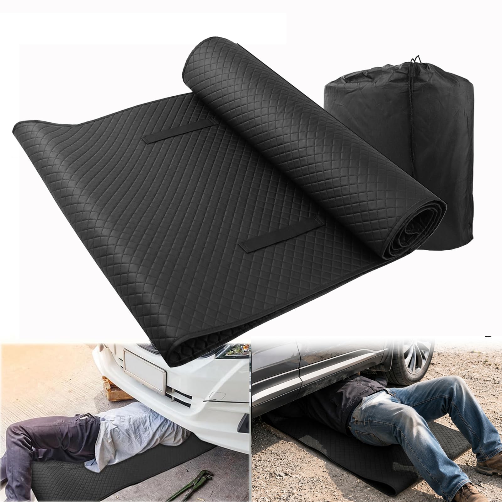 SUNCARACCL Alfombrilla mágica para reparación de Coche, 60 x 28 Pulgadas, Plegable, con Bolsa de Almacenamiento, Alfombrilla mecánica para Poca Distancia, Herramienta de reparación de automóviles