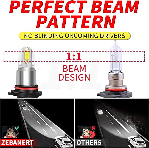 Miniatura 6 de ZEBANERT Combo de bombillas LED para Ford F150 2015 2016 2017 2018 2019 2020 2021 2022, 9005 bombillas de luz alta H11 de haz bajo 6000 K, color