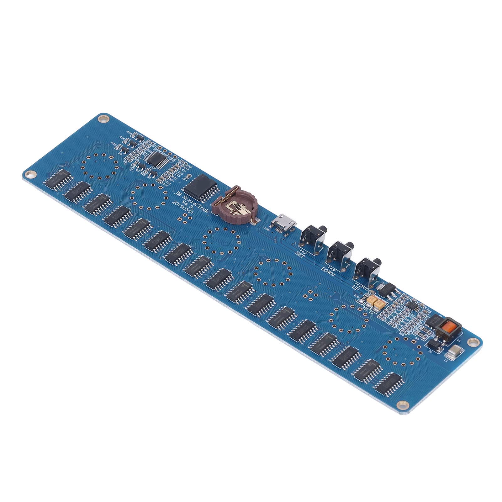Zestaw zegara z rurką świecącą DIY, wyświetlacz czasu 12/24-godzinnego, antywirusowy, kolorowe światła, interfejs USB 5 V, obudowa z drewna bukowego, szklany moduł rurkowy