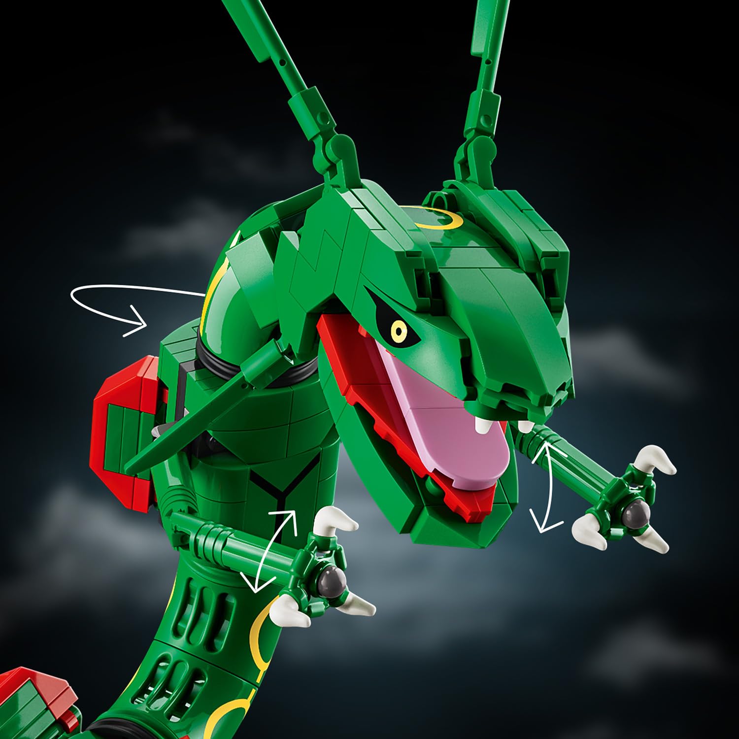 LEGO Pokémon Rayquaza 72168 | Kolekcjonerska figurka Pokémona, duży zestaw klocków dla dorosłych, prezent dla fana gry, gamingowa dekoracja, 1083 elementy