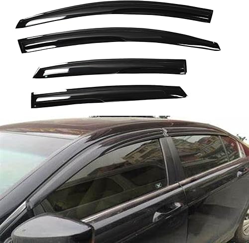 Miniatura 6 de 4 viseras laterales para ventana lateral, deflectores de protección contra la lluvia, deflectores de repuesto negro brillante para Sentra 2013-2019