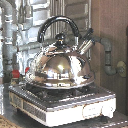 Miniatura 7 de Quickone Takei Fuefuki - Hervidor de silbato de ahorro de energía, 2,5 L, color plateado