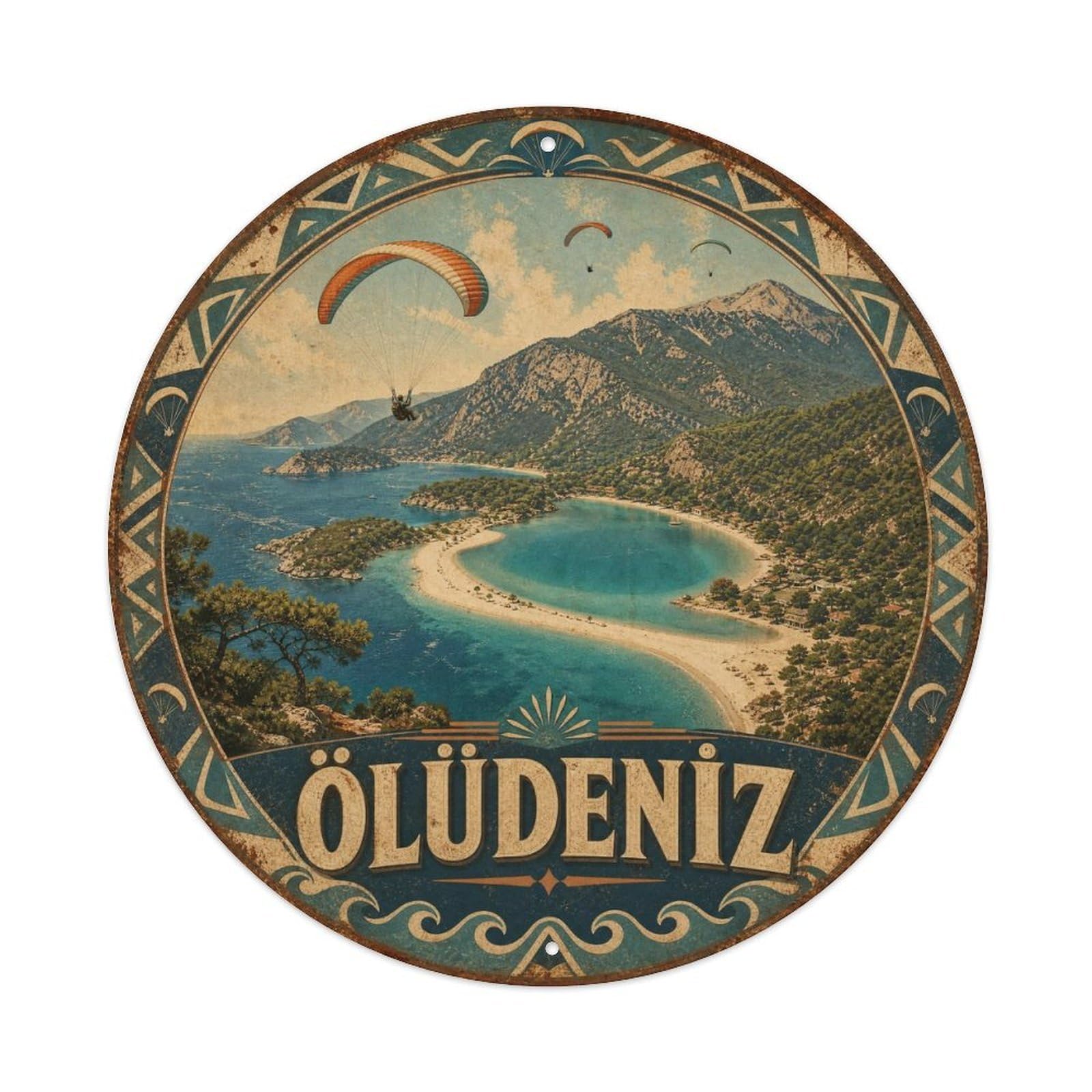 Oludeniz Lagoon Anatolian Travel Classic Rustic Metal Tin Sign
