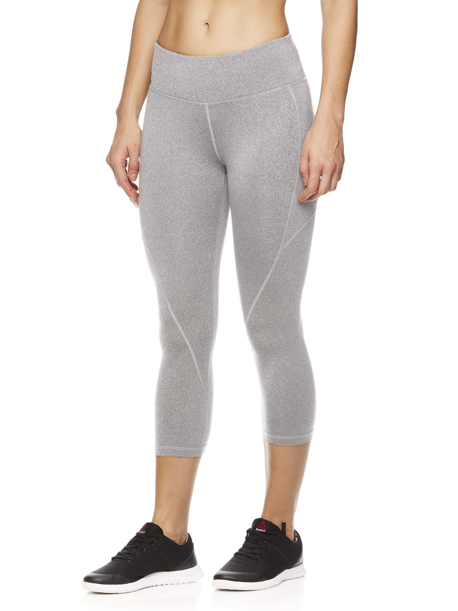Reebok Leggings Capri estampados para mujer con cintura media y rendimiento de compresión