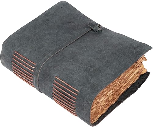 LEATHER VILLAGE Diario de cuero con páginas forradas - Diario a rayas - Diario para mujer - Diario de cuero forrado - Diario de cuero vintage con