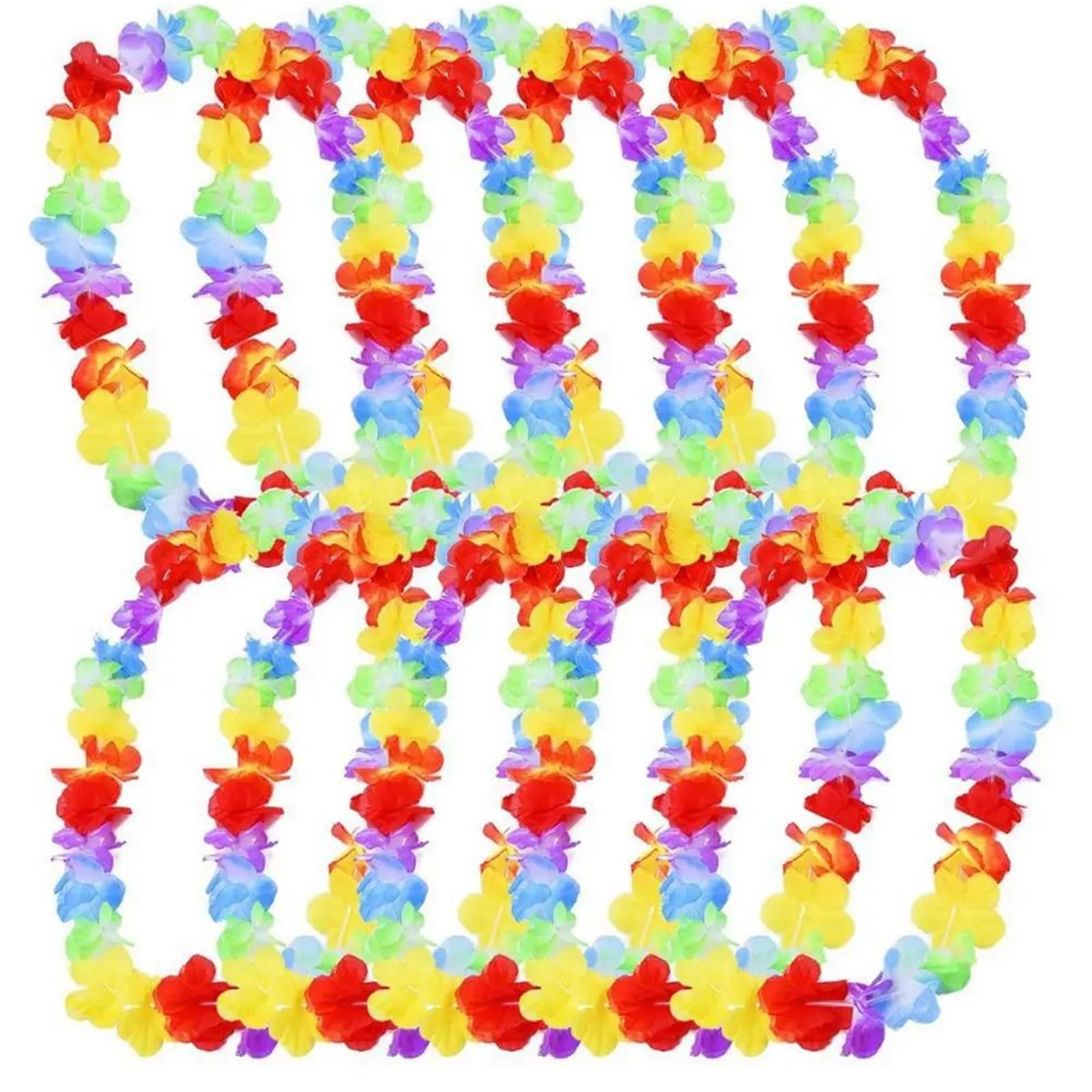 Hawajskie kwiatowe girlandy, 24 szt. Girlanda ze sztucznych kwiatów Naszyjnik hawajski Dekoracje świąteczne sprzyja wielokolorowości(Color 1)