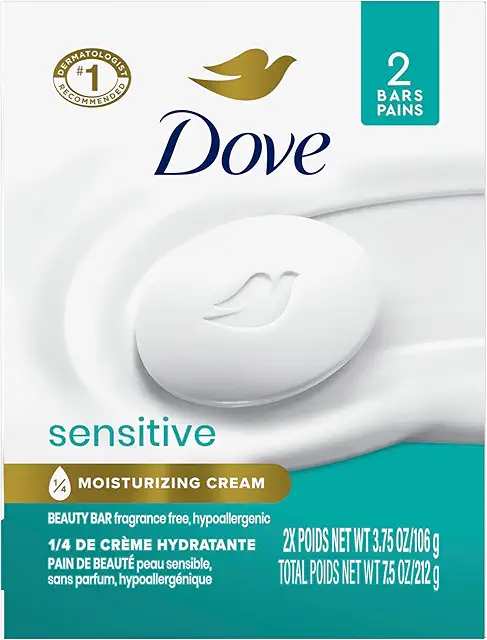 Dove Beauty Bar: Moisturizing, Odorless Soap for Sensitive Skin, 2 Bars