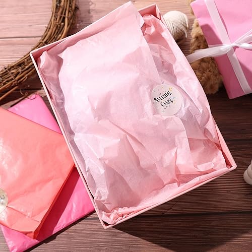 Miniatura 6 de Shindel 120 hojas de papel de seda rosa, papel de regalo de 20 x 14 pulgadas para bolsas de regalo, bodas, despedidas de soltera, proyectos de