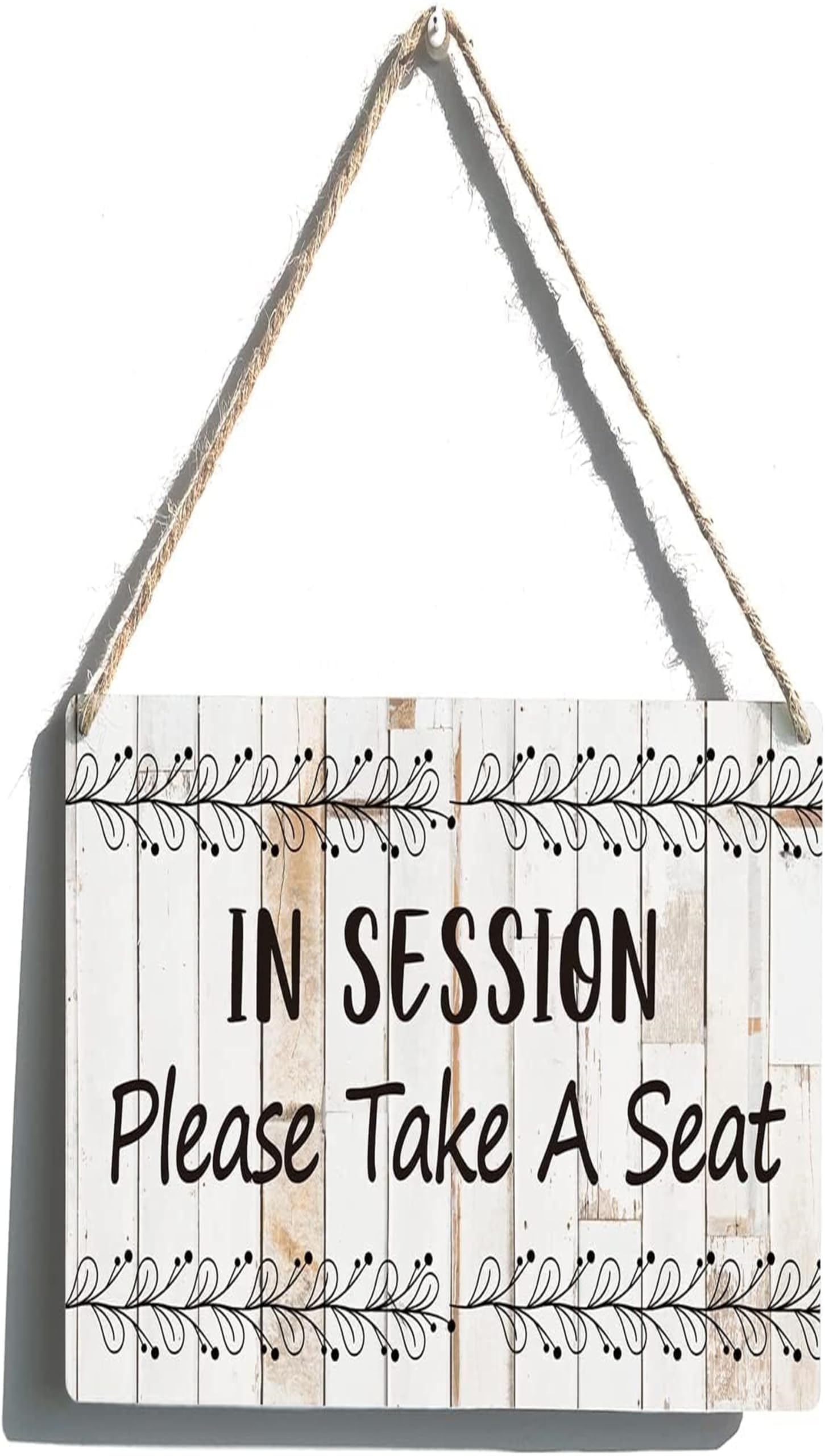 In Session Please Take A Seat Sign Funny Farmhouse Do Not Disturb Wood Wall Art Sign Plaque Rustic Wall Art Decor For Home Decoration 5X5 Inches