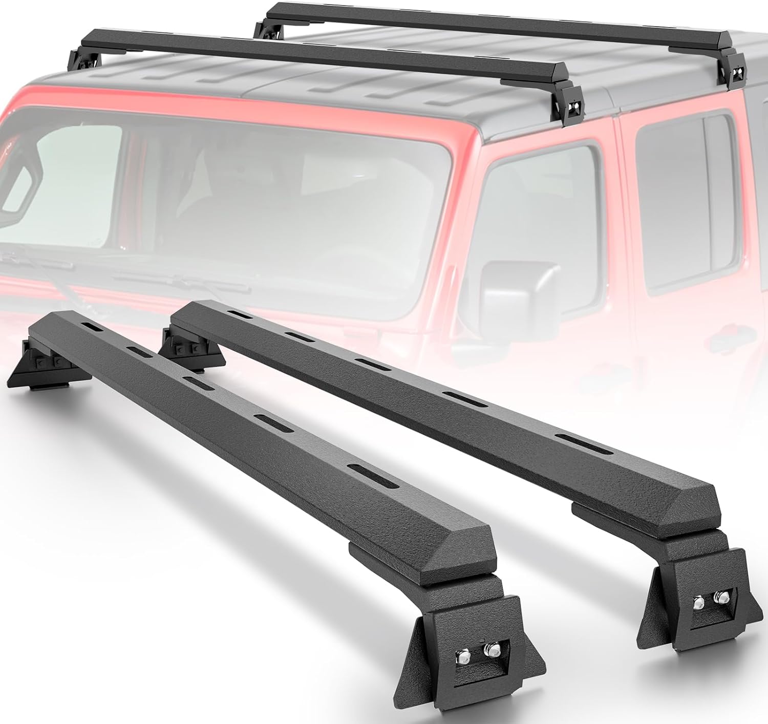 Maximum 410 lb. Weight Capacity Roof Rack Cross Member Compatible Wrangler JL JK 2007-2024, Gladiator JT, Cherokee XJ 1984-2001 Reduced Wind Resistance Design