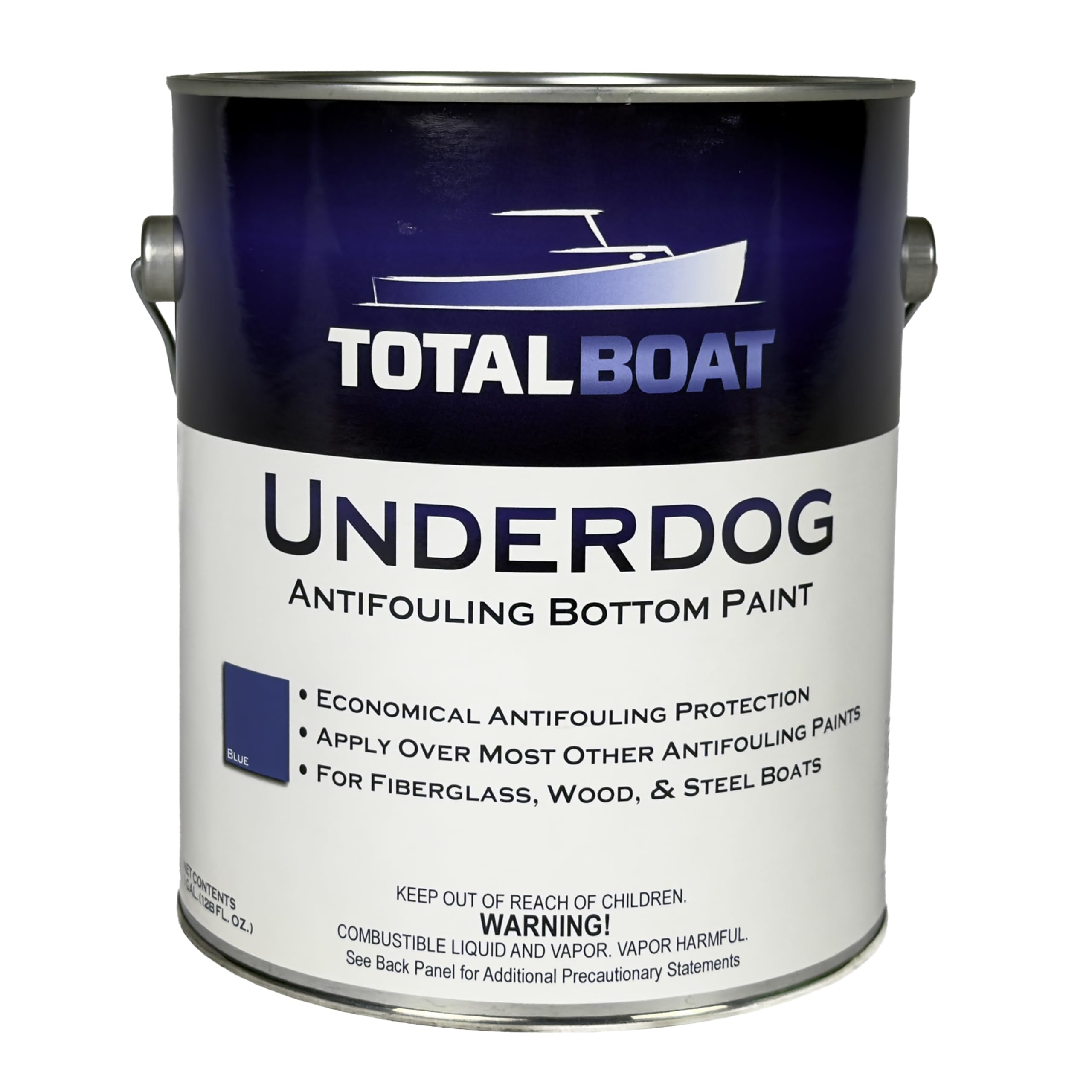 TotalBoat Underdog Marine Antifouling Bottom Paint for Fiberglass, Wood and Steel Boats (Blue, Gallon)