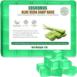 EDSRDRUS 1lb Scent Soap Base DIY Handmade with Aloe Vera & Coconut Oil, Moisturizing Melt and Pour Soap Base