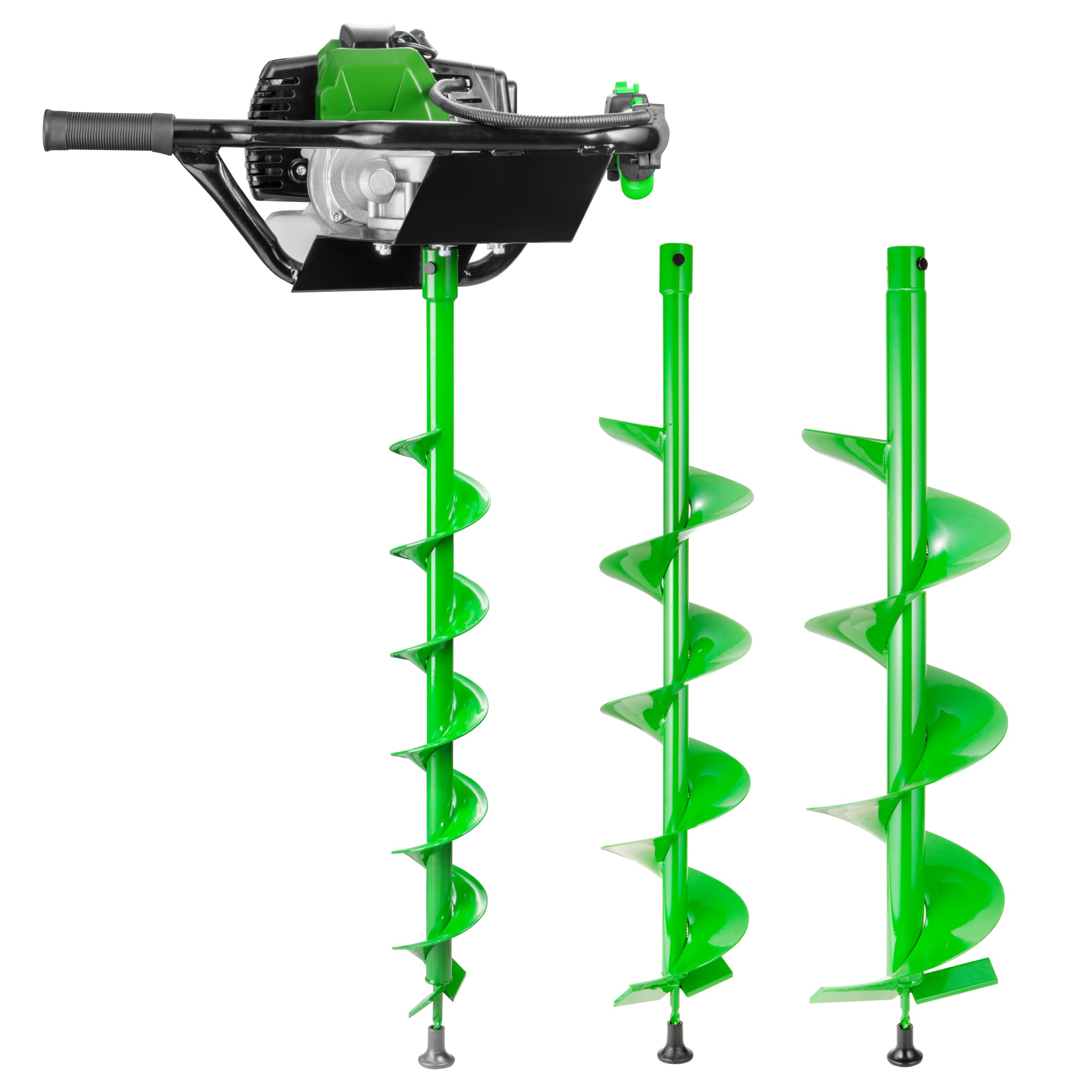 52cc Petrol Earth Auger Fence Post Hole Borer with Three Drill Bits POLLOR