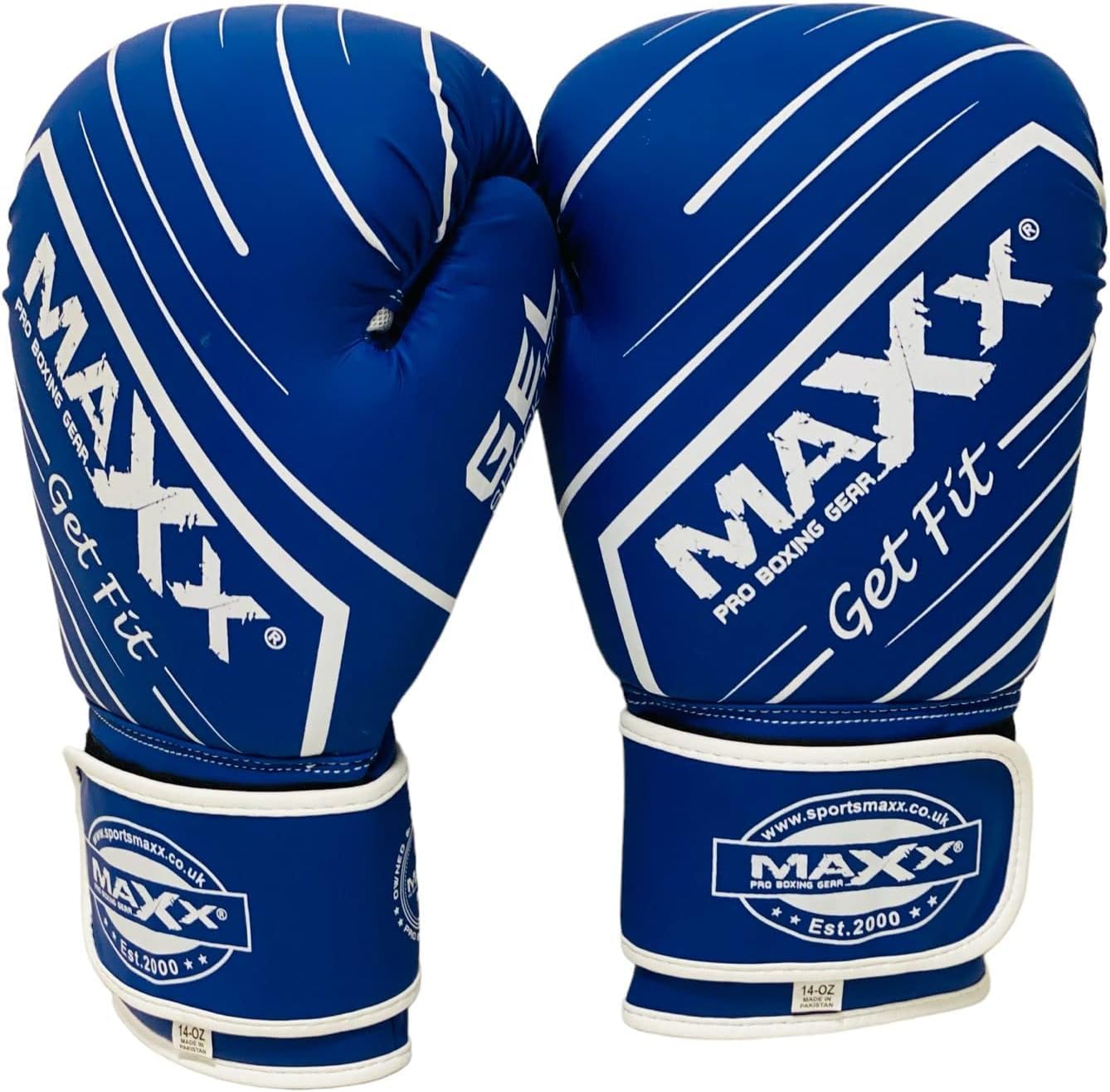 MAXX Junior Boxing Gloves: Adjustable Strap Training Gloves for MMA, Boxing, Muay Thai – Perfect for Boys and Girls (Vanta Blue White, 4OZ)