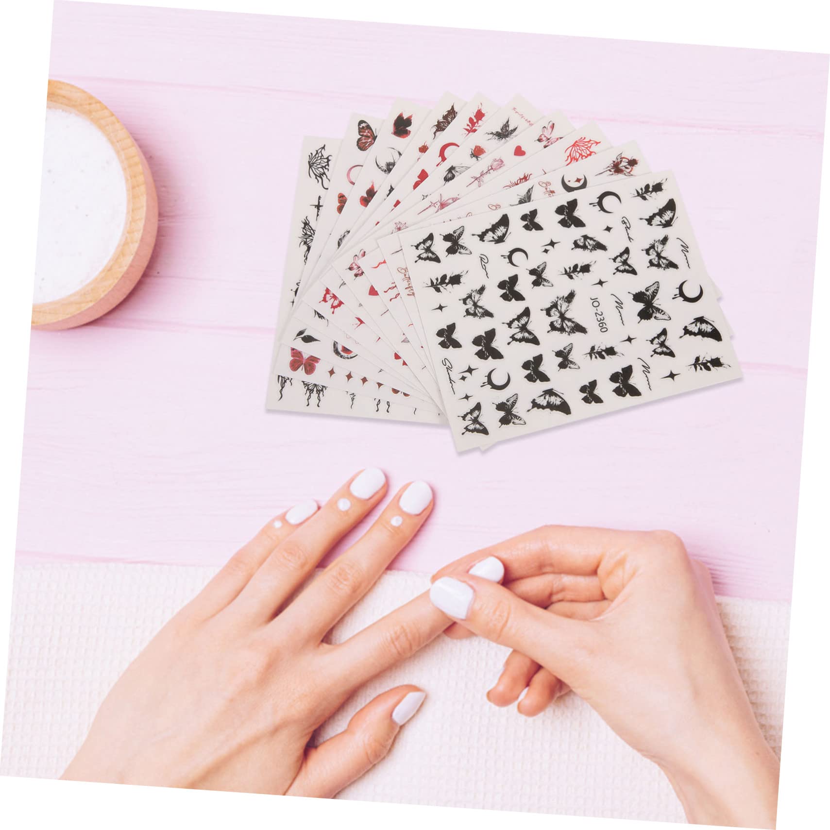 BESTYASH 5 Series Pegatina De Oscura Lirio Pegatinas De Uñas Condujo Prensa- Etiqueta Engomada De La Etiqueta Del Clavo Calcomanías Decorativas Para Uñas 12 Hojas*5