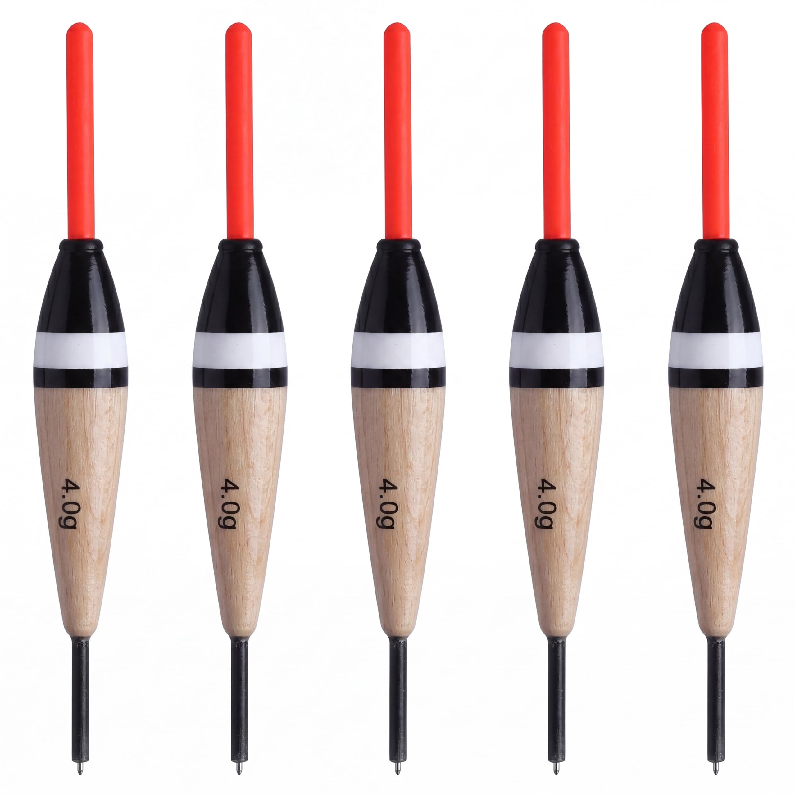 LUCKCDUO Balsa Wood Fishing Floats, Balsa Fishing Floats 5 Pack for and Deep Water Angling with Precise Weight Variants 2g 3g 4g Enabling Targeted Depth Control and for DRIFT Accuracy (4g)