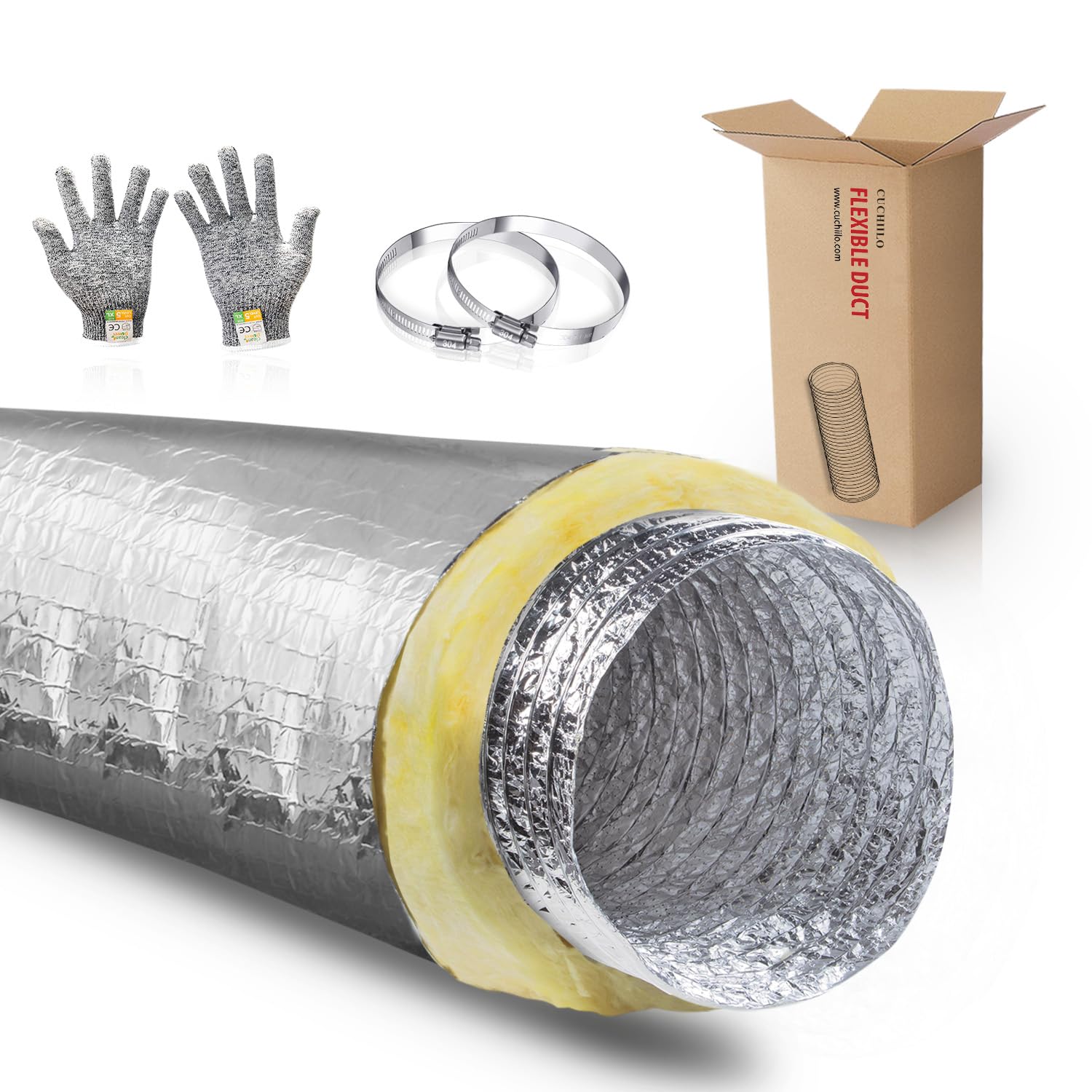 Buy Cuchiilo 8 Inch Insulated Duct,HVAC Insulation Duct,Insulated Flex