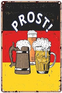 Mocozim Beer Decor Party Patriotic German Beer Metal Sign Decor Tin Aluminum Sign Wall Art Metal Poster for Man Cave Bar Garage 12x8 inch, 8X12 inch