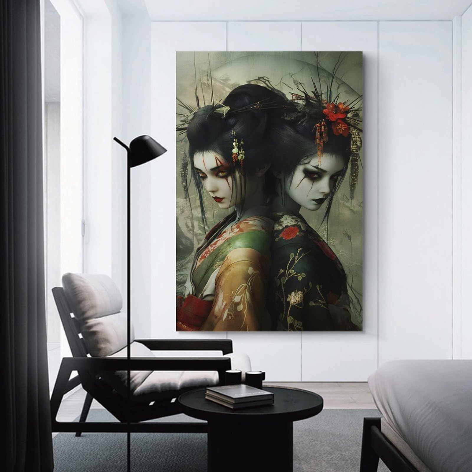 Junmoney Women's Unframe-Style-24 Hanging Wall Art Geisha Art Print, 16X24inch(40X60cm), For Gallery Wall Layouts In Home Or Office, An Easy Match For Collected Prints