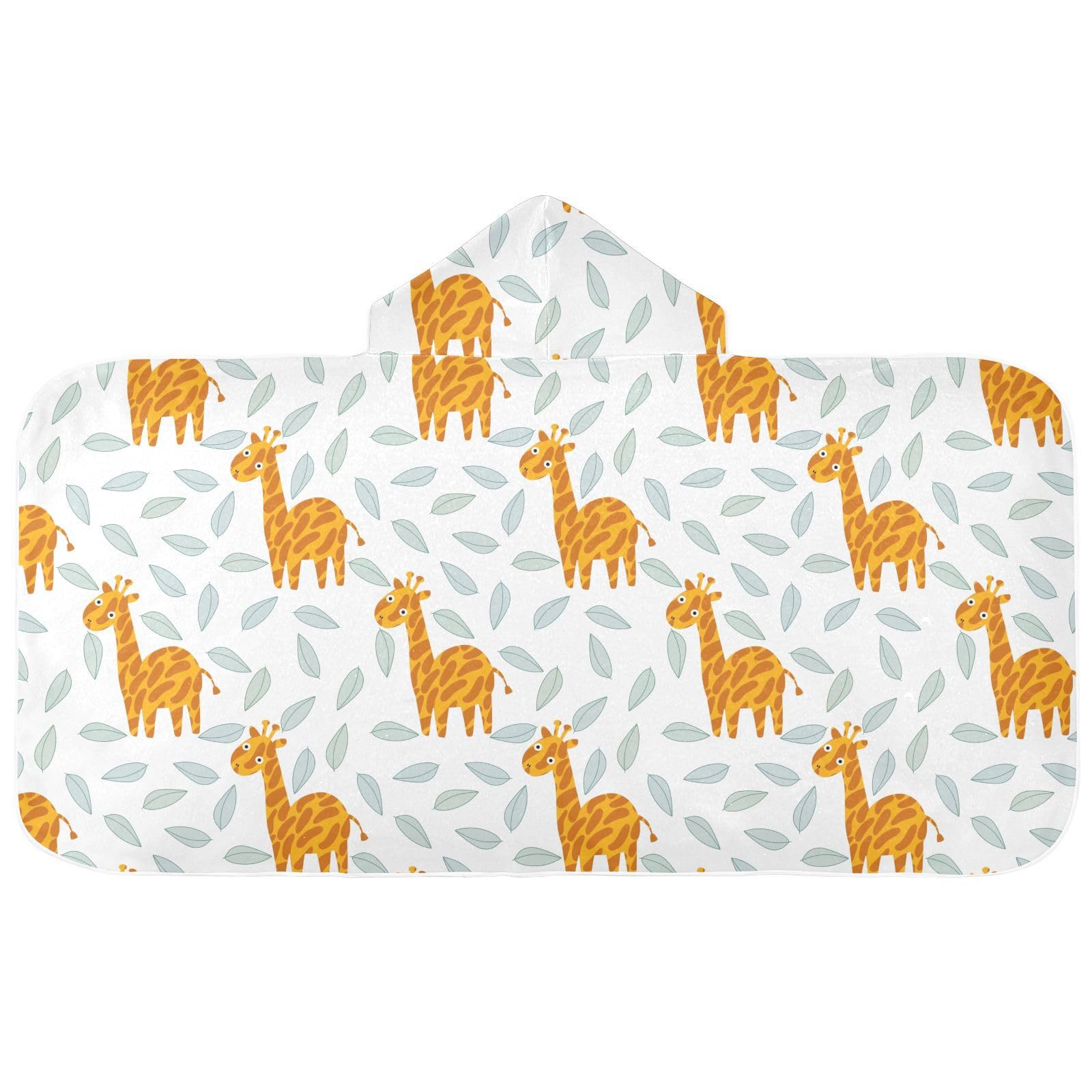 susiyo Kids Hooded Bath Towel Cartoon Summer Giraffes Beach Towel for Kids 23.5 x 50 Inch Microfiber Soft Absorbent Quick Dry Bath Swim Pool Towel Wrap Poncho Bathrobe with Hood for Kids Toddler