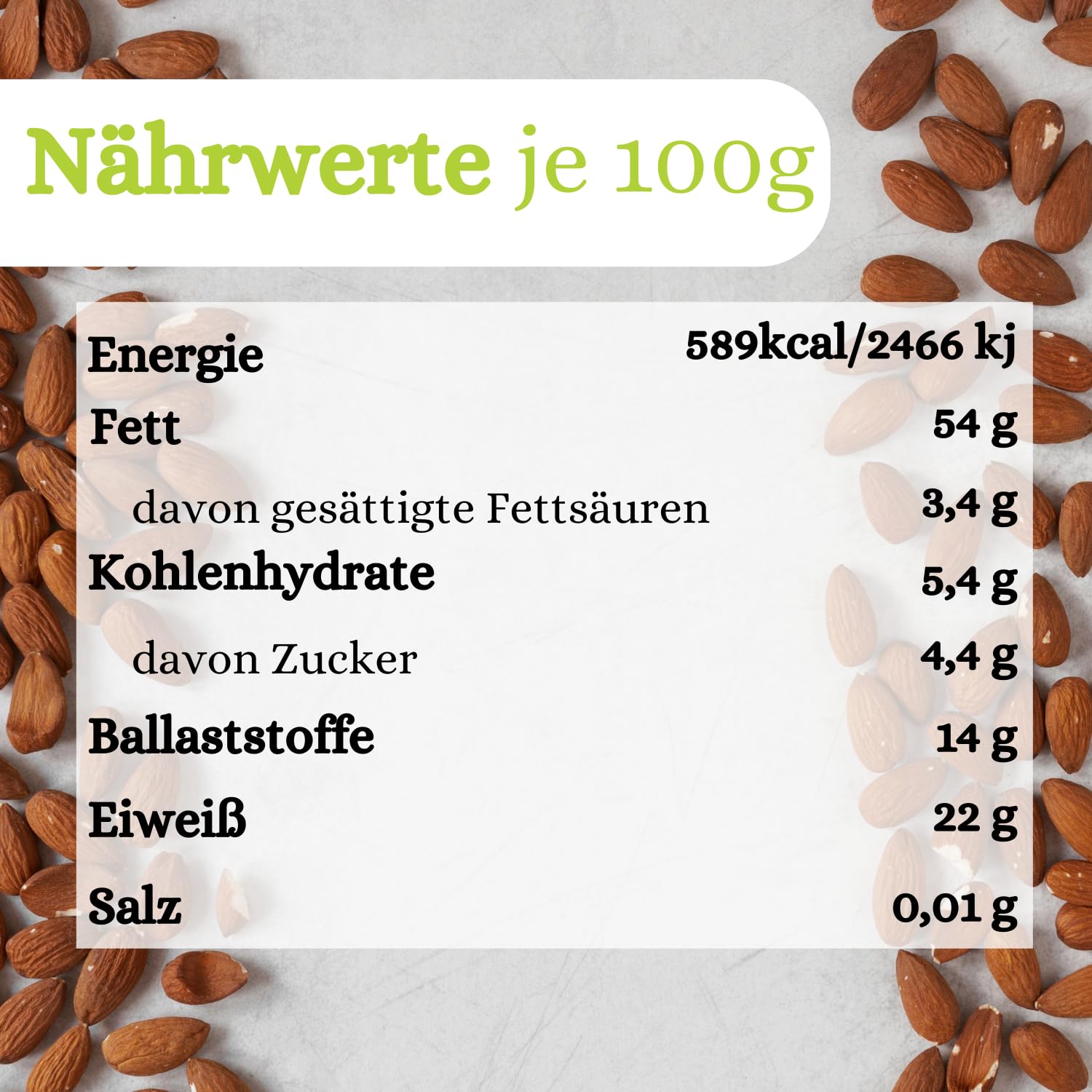 1001 Frucht - Spanische Mandeln, Neue Ernte 2025, Knackig frisch naturbelassen gentechnikfrei, Unbehandelte Nüsse - Aromatische ganze Mandeln Rohkost-Qualität