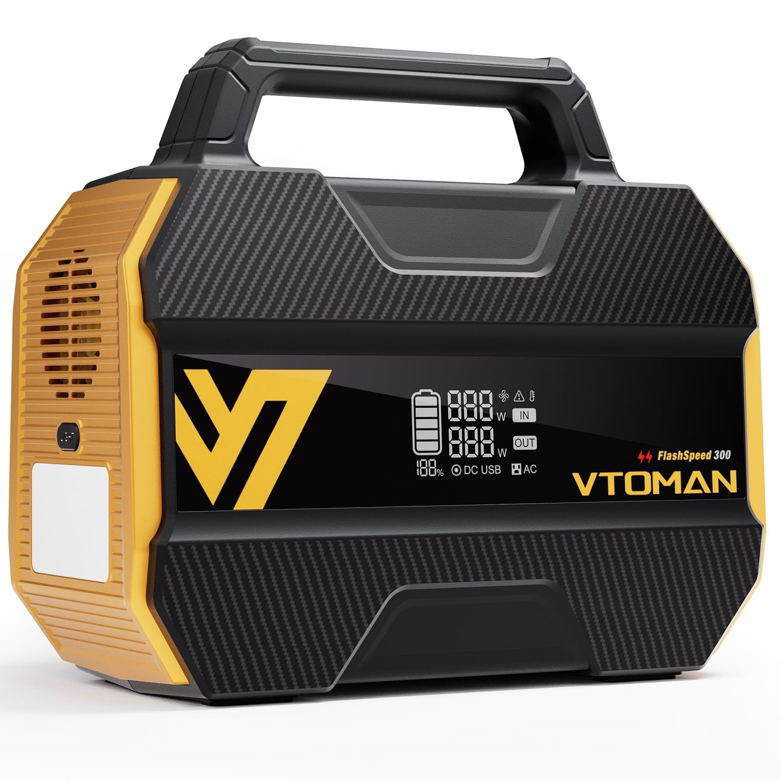 VTOMAN FlashSpeed 300 230Wh 300W Campeggio Centrale Elettrica Portatile | Generatore Solare, Batteria LiFePO4, Uscita de CA (Picco 600W), Ricarica Rapida per Campeggio, Viaggio, Esterni, Pesca