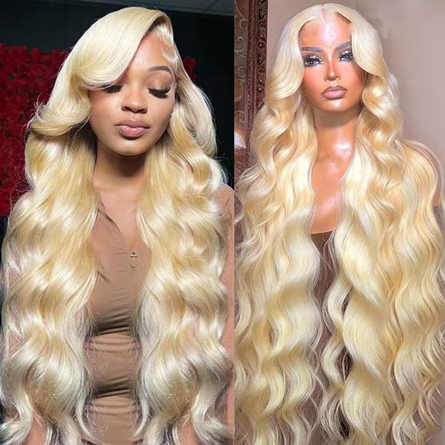 Body Wave Lace Front Wigs Human Hair Pre Plucked 180 Density 13x4 HD Lace Frontal Wigs for Black Women Glueless Wigs Brazilian Virgin Human Hair Wig with Baby Hair 24 Inch