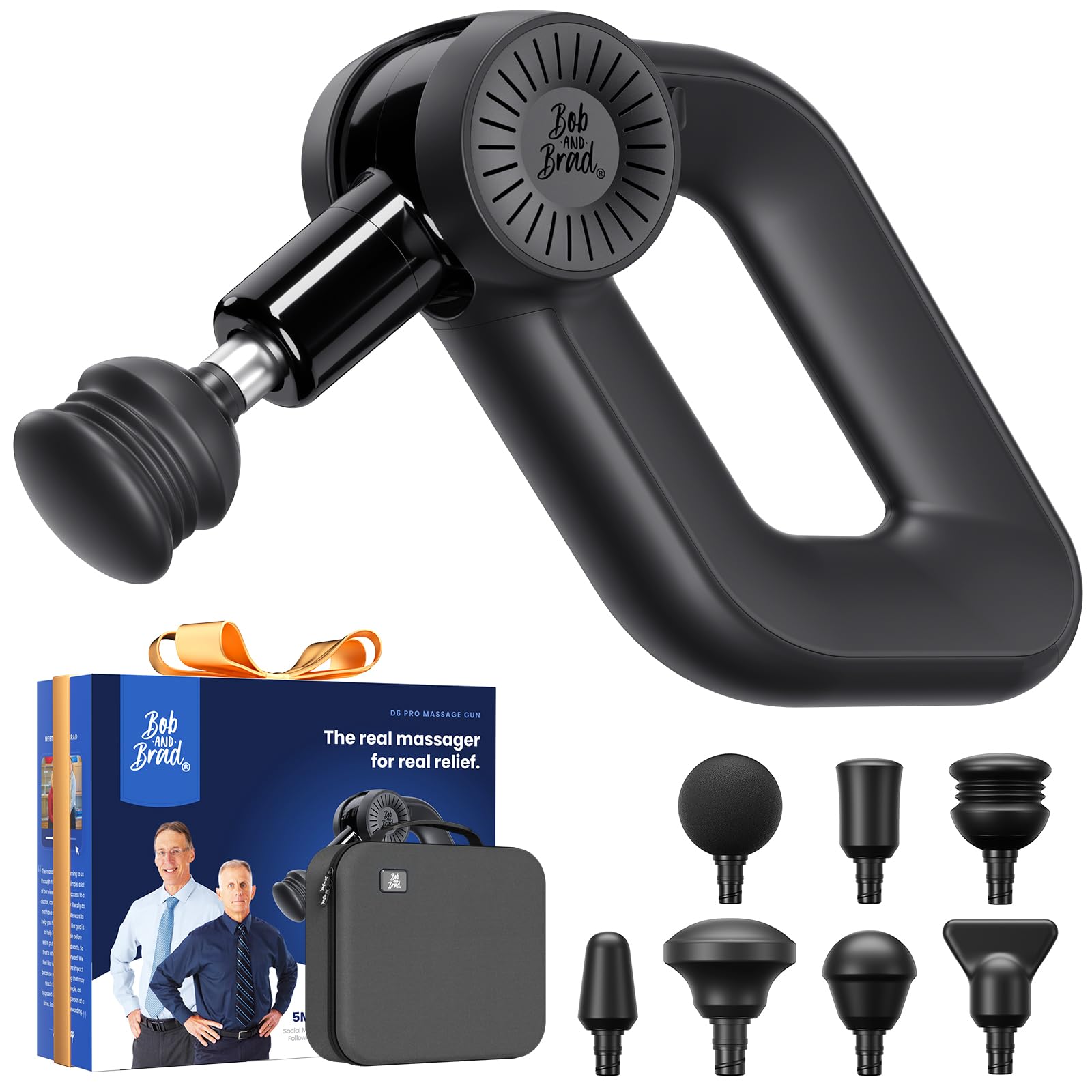 Bob and Brad D6 Pro Massagepistole mit 16mm Amplitude und OLED-Bildschirm, Percussion Massage Gun Muskel Massagegerät mit Tragetasche, Massage Pistole für Schulter Rücken Bein Muskelentspannung