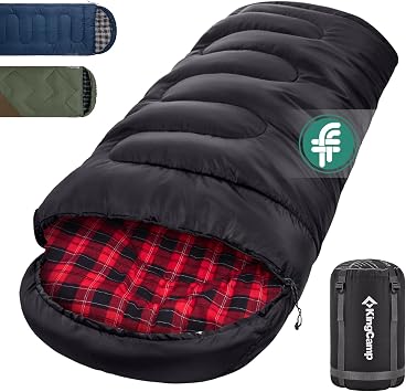 KingCamp Adult Sleeping Bag 100% Cotton Flannel Lining 230 x 90 cm