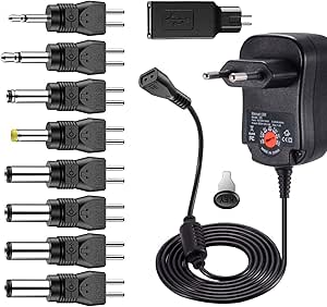 Adaptateur Secteur Universel 12W - AC/DC 3V à 12V - 1A - Avec 8 Connecteurs + USB