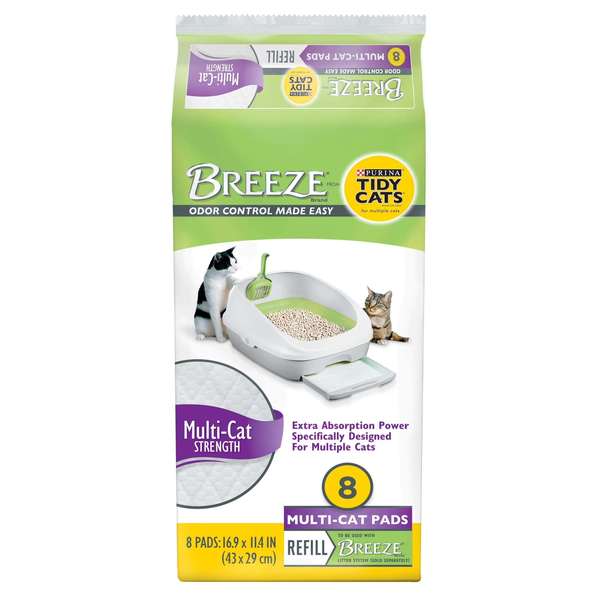 Purina Tidy Cats Katzenstreu Zubehör, Breeze Pads Nachfüllpack Multi Katzenstreu – 8 Karat Beutel