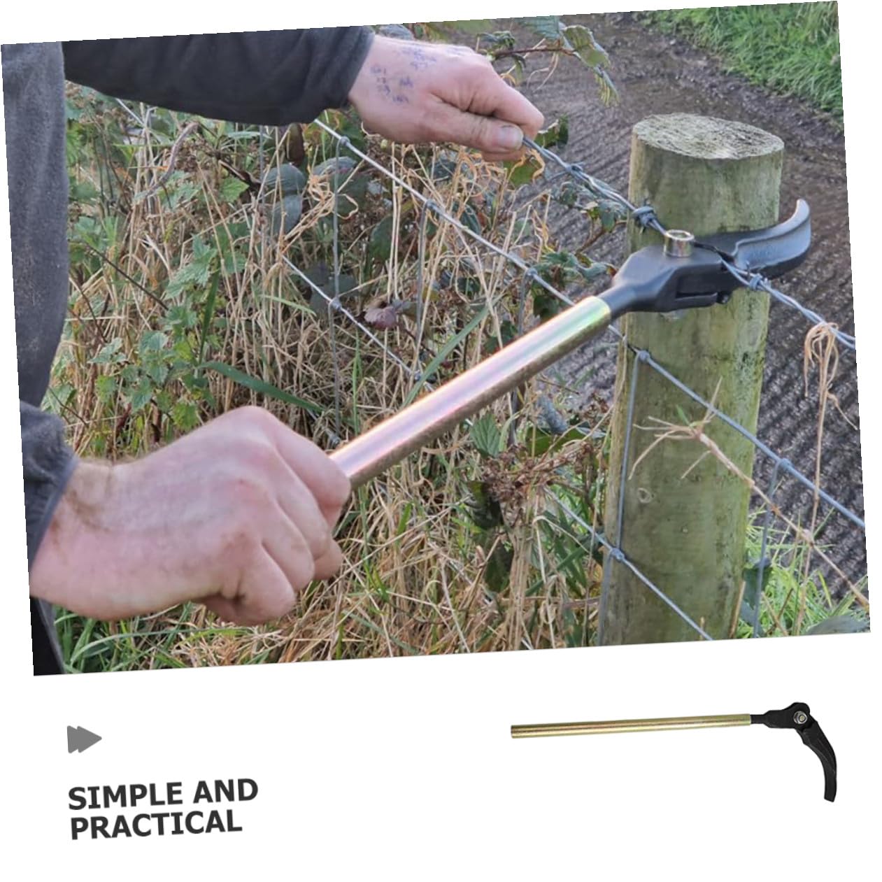 DOITOOL Herramienta Tensor Alambre para Vallas con Mango Estirador Cable para Cercas de Jardín Tensores Multiuso para Colocar y Reparar Verjas Herramienta Portátil Fácil de Usar