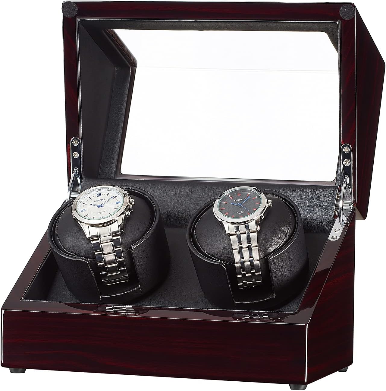 JQUEEN Double Watch Winder with Quiet Japanese Mabuchi Motor (Ebony(BK))