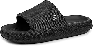 Omar Mens Slides Pillow Slippers for Men Ultra Cushioned Cloud Slides Waterproof Lightweight Sandals Quick Drying Non Slip Shower Shoes
