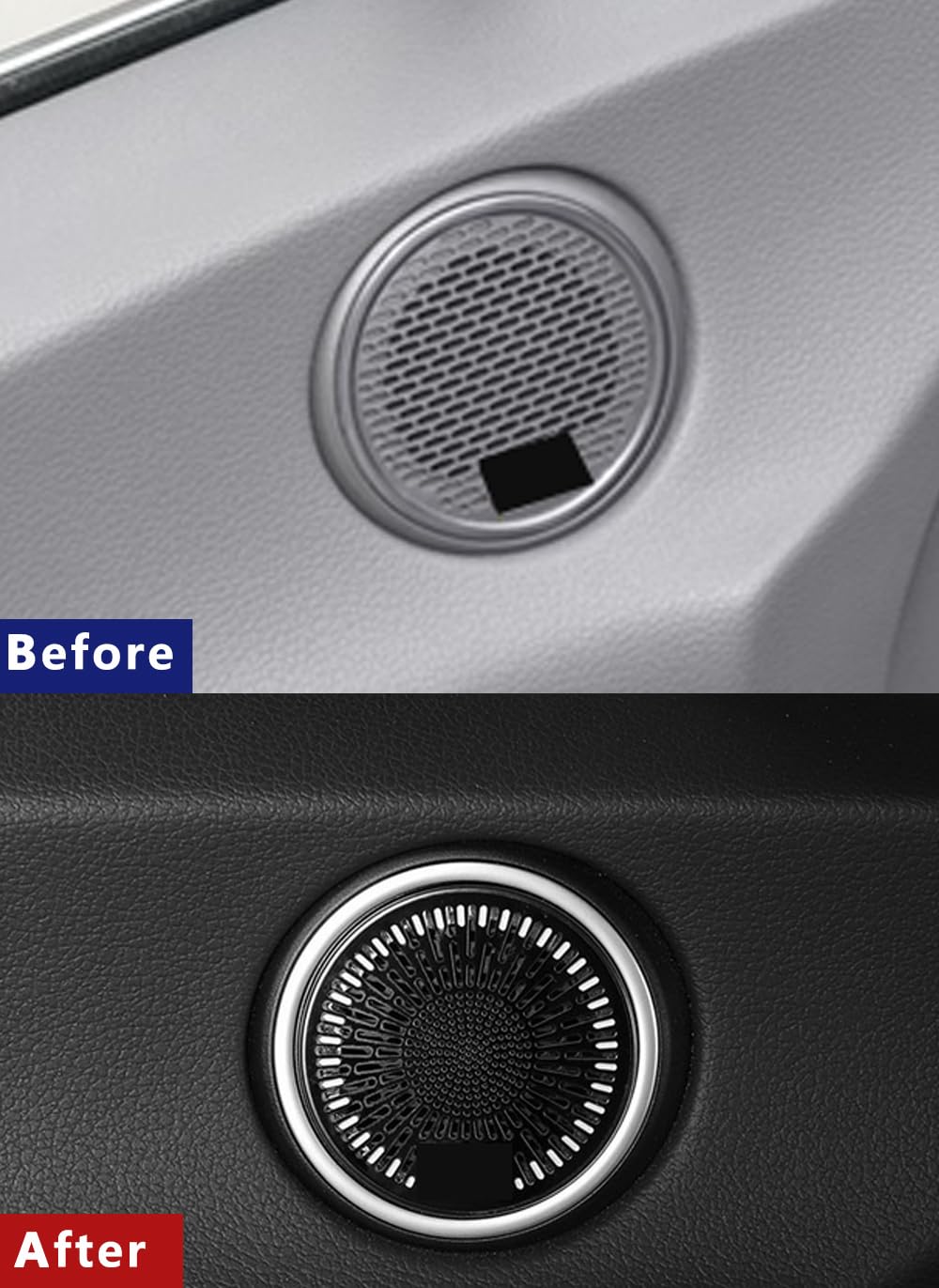 ERIDANUS Auto Accessories Fit for Hyundai Sonata 2023 2022 2021 2020 Front Door Speaker Horn Cover Trim (Black) Stainless Steel 2 PCS