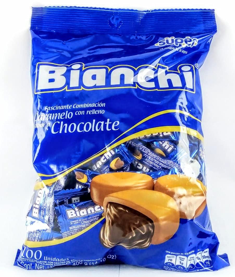 BIANCHI Milk Candy With Flavor Chocolate Center - Caramelo con centro de Chocolate (100 Units)