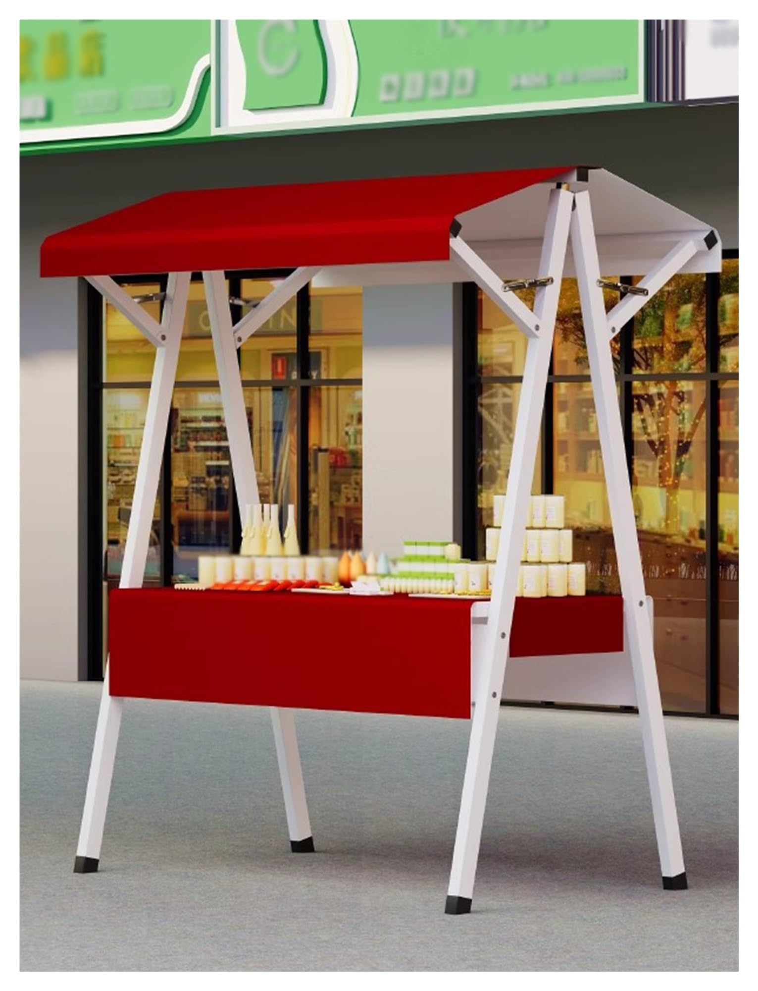 Présentoir de marché portable pliable pour stand de fleurs et épicerie fine