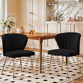 12 Black and Cream Bedroom Ideas for Bold Soft Balanced Style 118 Velvet Dining Chairs Set of 2, Modern Upholstered Vanity Chairs with Gol...
