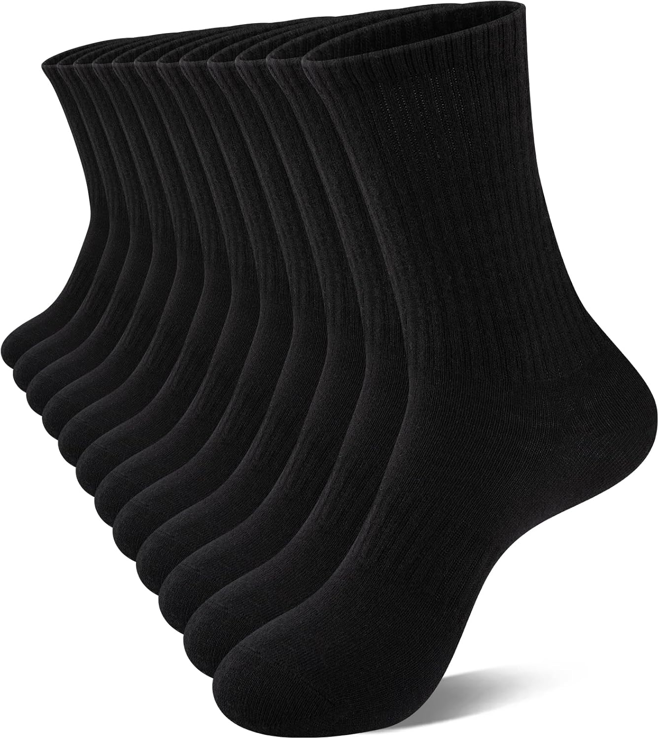 COOVAN Womens Crew Socks Casual Athletic Gym LightWeight Thin Cotton Socks 6 Pairs - Image 8