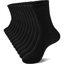 COOVAN Womens Cotton Crew Socks 6 Pack, Breathable Lightweight Casual Ankle Socks, Soft Thin Dress Socks for Size 5-9