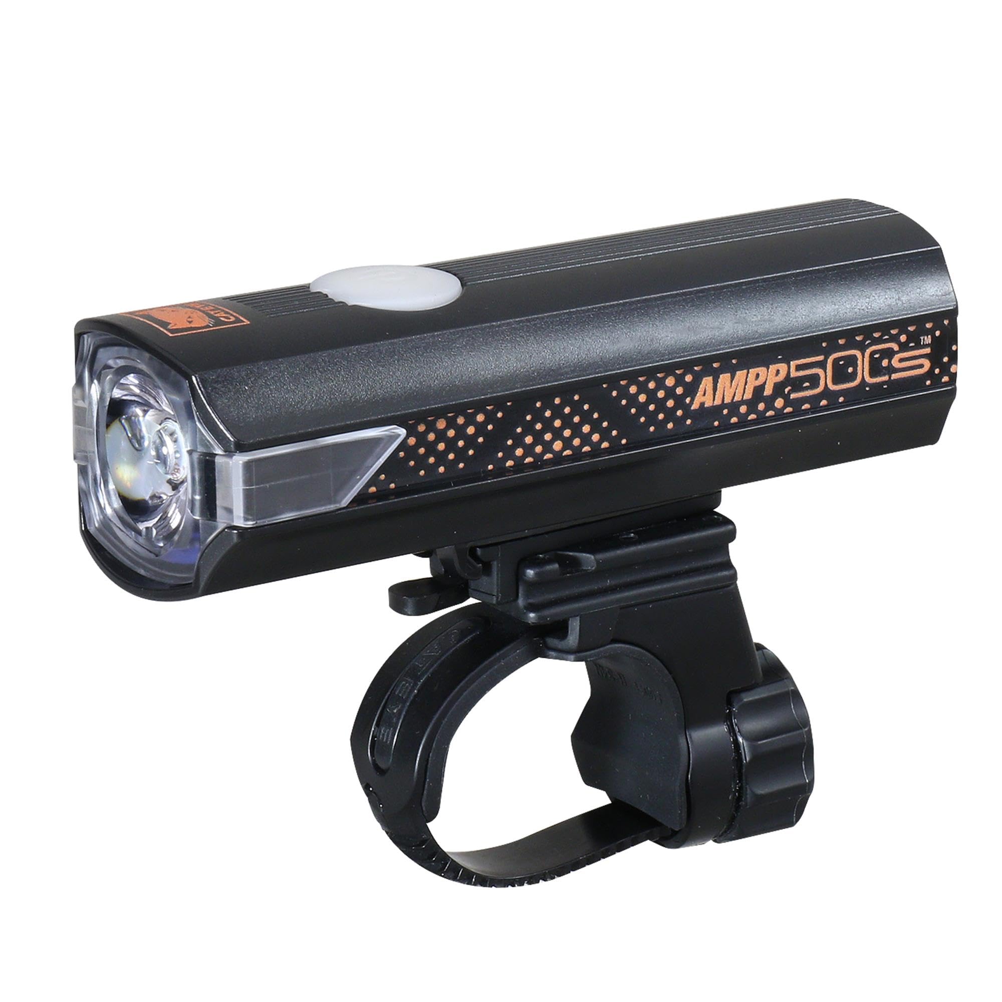 CatEye AMPP 500S Limited Edition Front Bike Light - 500 Lumen USB Rechargeable LED, Waterproof, Cycling Safety Light – Colour Edition Orange