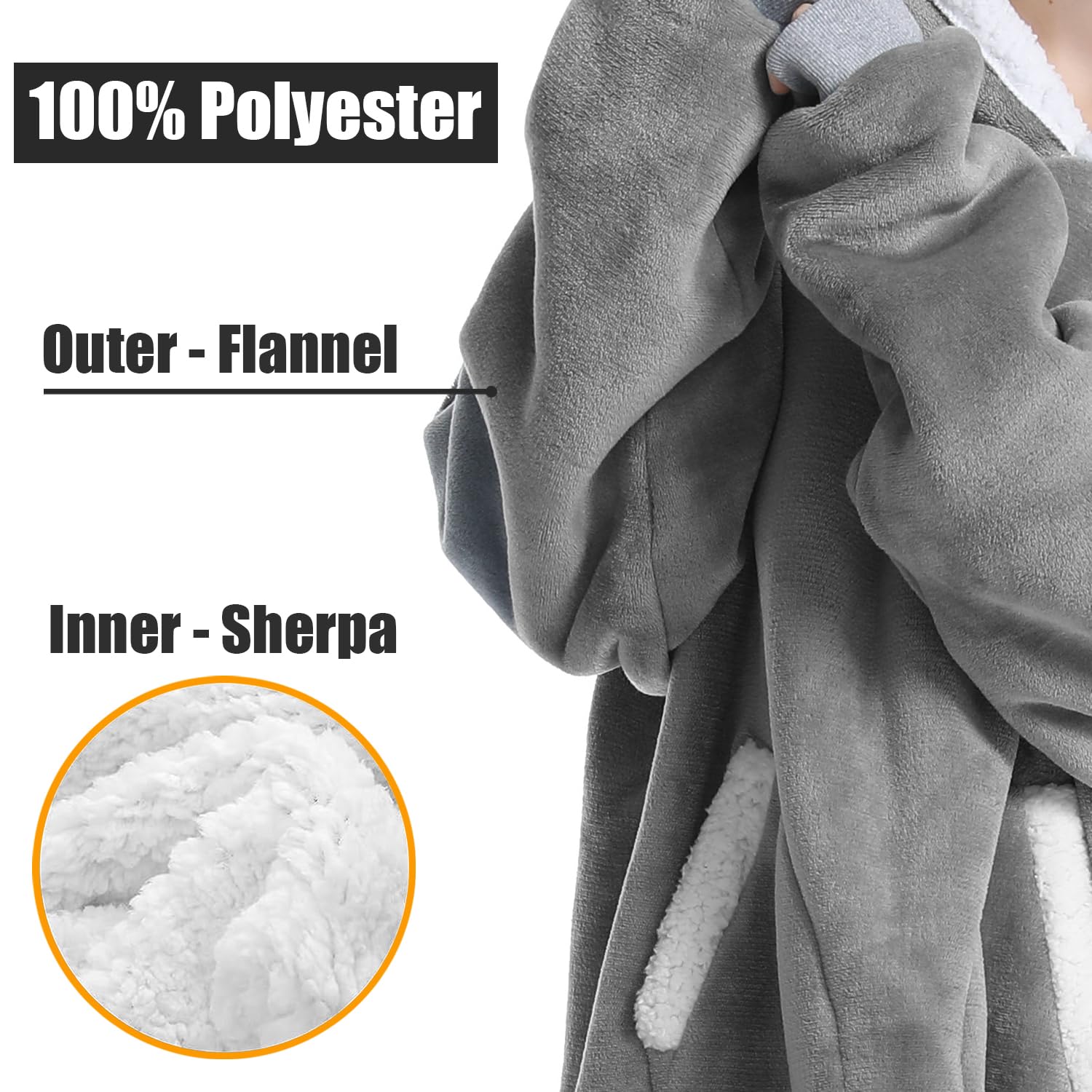 Sweat à Capuche Grand, Couverture à Capuche Surdimensionnée, Taille Unique Épais Pull Capuchon en Polaire Sherpa pour Femmes, Filles, Adultes, Adolescent