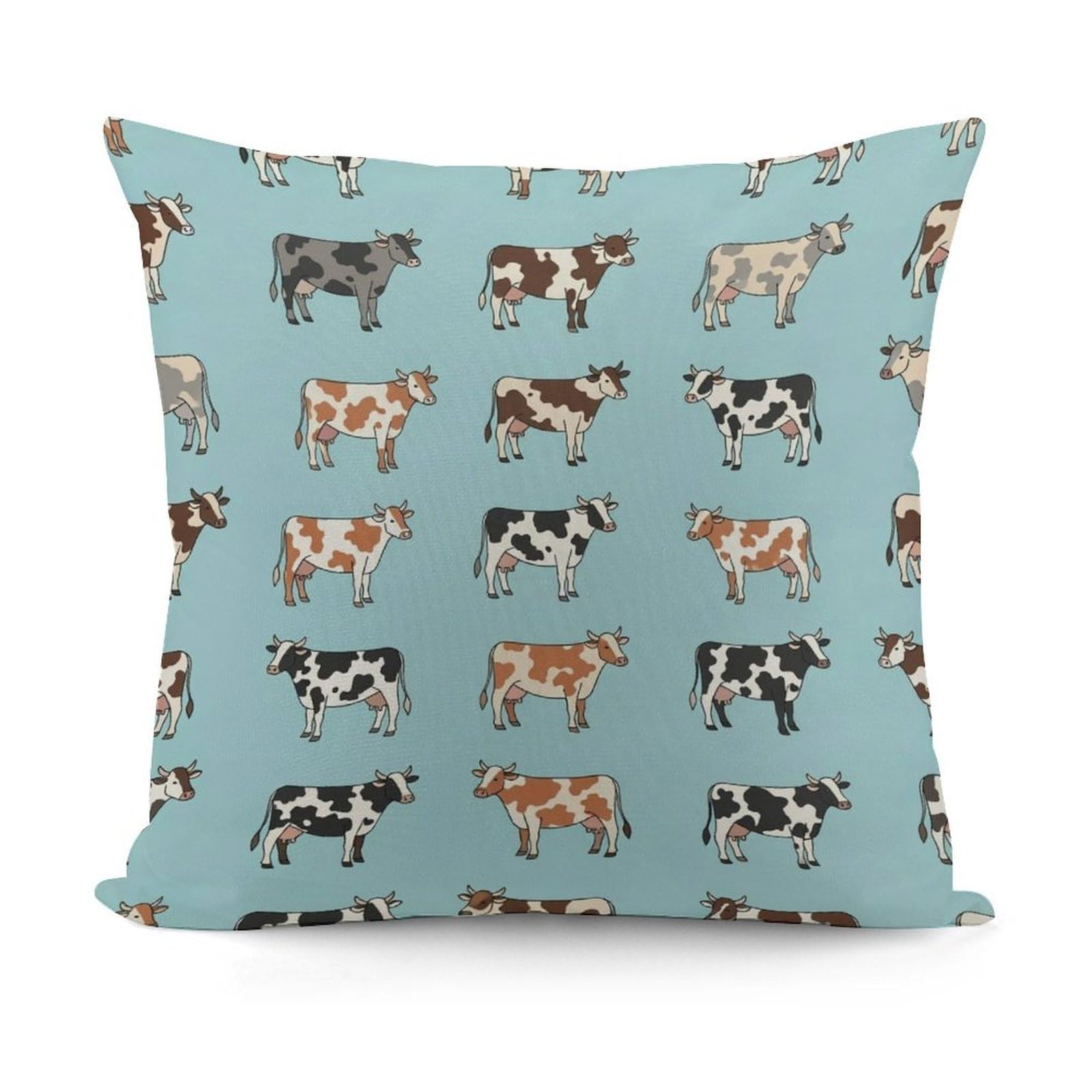 Smazdfxx Picture(228) Soft Cozy Cows Pillowcase Luxury Decorative Pillows Square Shaggy Cushion Covers For Sofa, Living Room