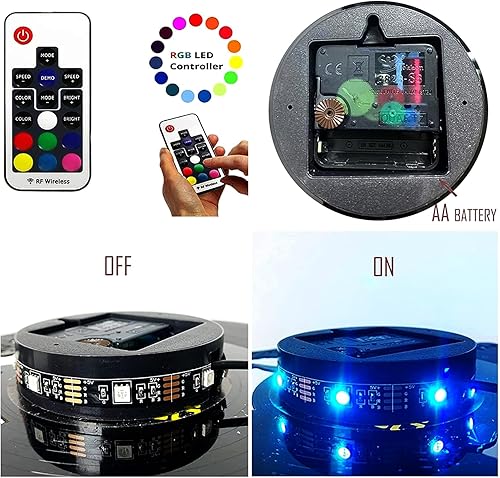 Miniatura 6 de Reloj de pared de caballo corriendo regulable, 12 pulgadas, montaje en pared, disco de vinilo, caballo al galope, reloj LED, regalo de cumpleaños