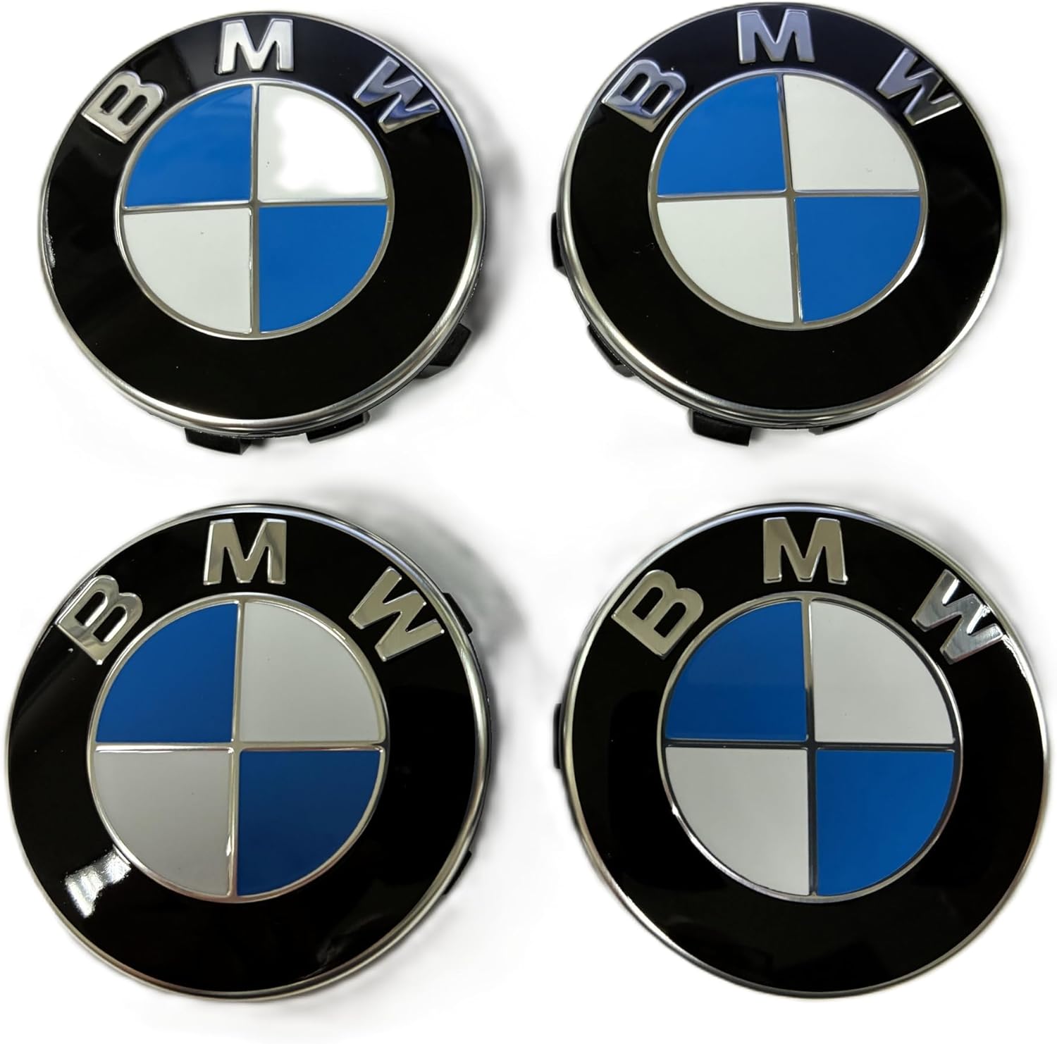 Set of 4 BMW Wheel Center Cap with Chrome Ring 56mm