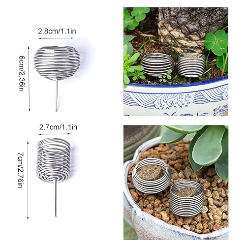 Miniatura 2 de NentMent Paquete de 10 cestas de fertilizante para bonsái, caja de fertilizantes granulares, mini contenedor de fertilización para plantación, acero